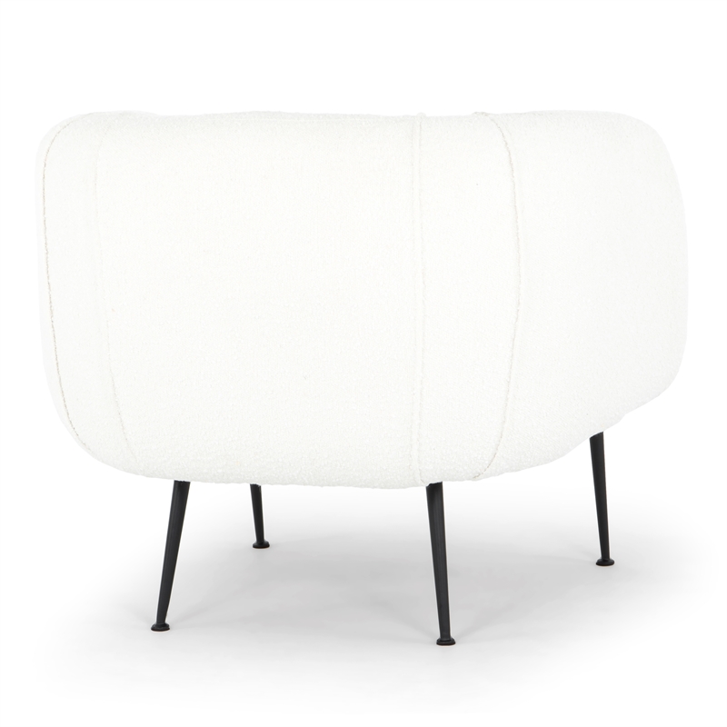 Urbia Metro Sepli Accent Chair in Black Legs White Boucle Upholstery
