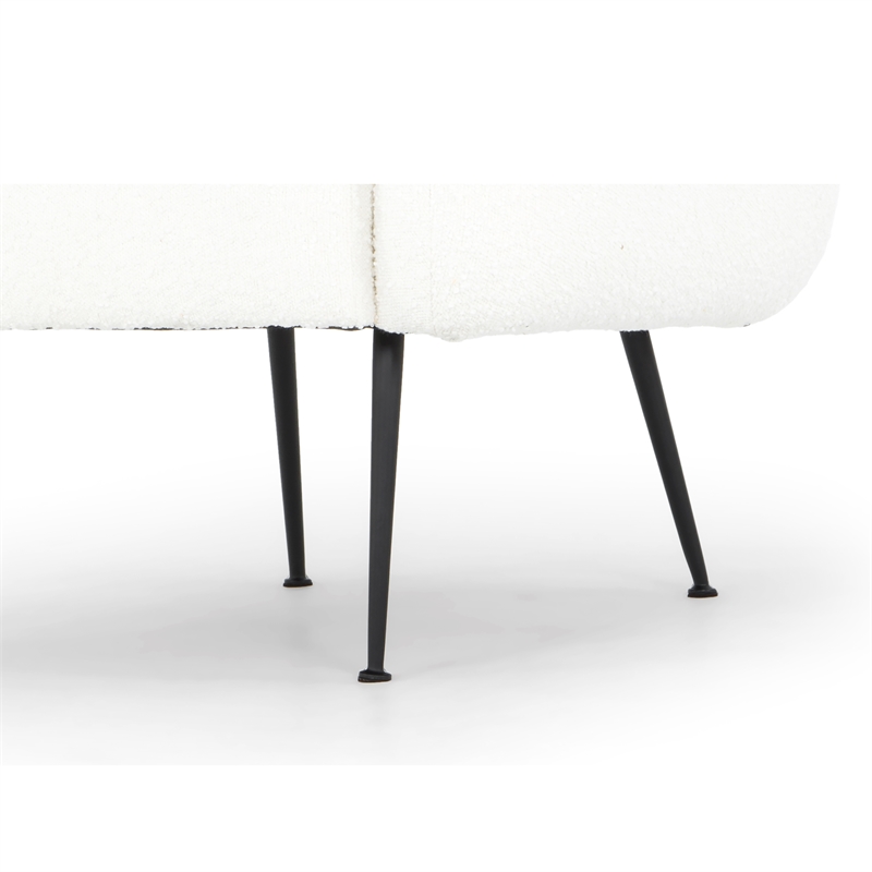 Urbia Metro Sepli Accent Chair in Black Legs White Boucle Upholstery