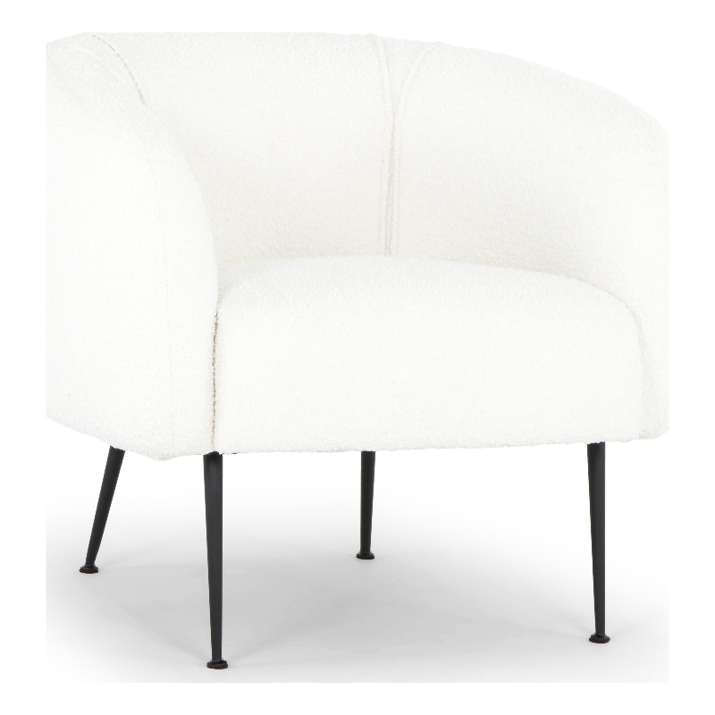 Urbia Metro Sepli Accent Chair in Black Legs White Boucle Upholstery
