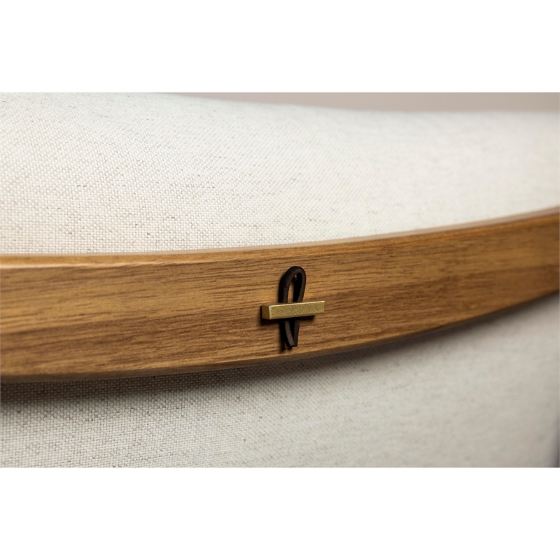 Urbia Modern Brazilian Hara Accent Chair in Natural Upholstery Pecan Frame