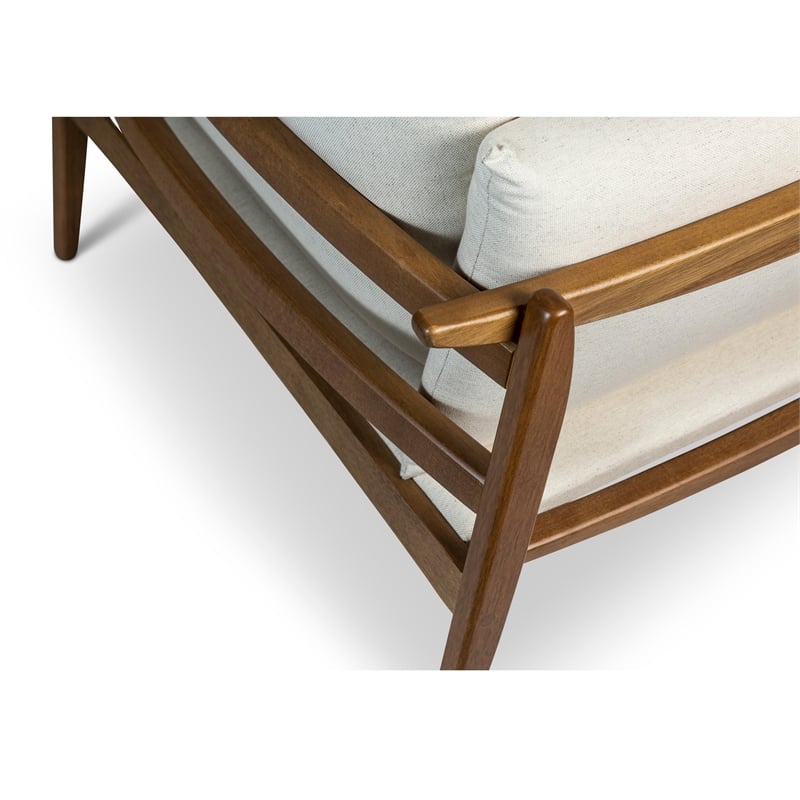 Urbia Modern Brazilian Hara Accent Chair in Natural Upholstery Pecan Frame