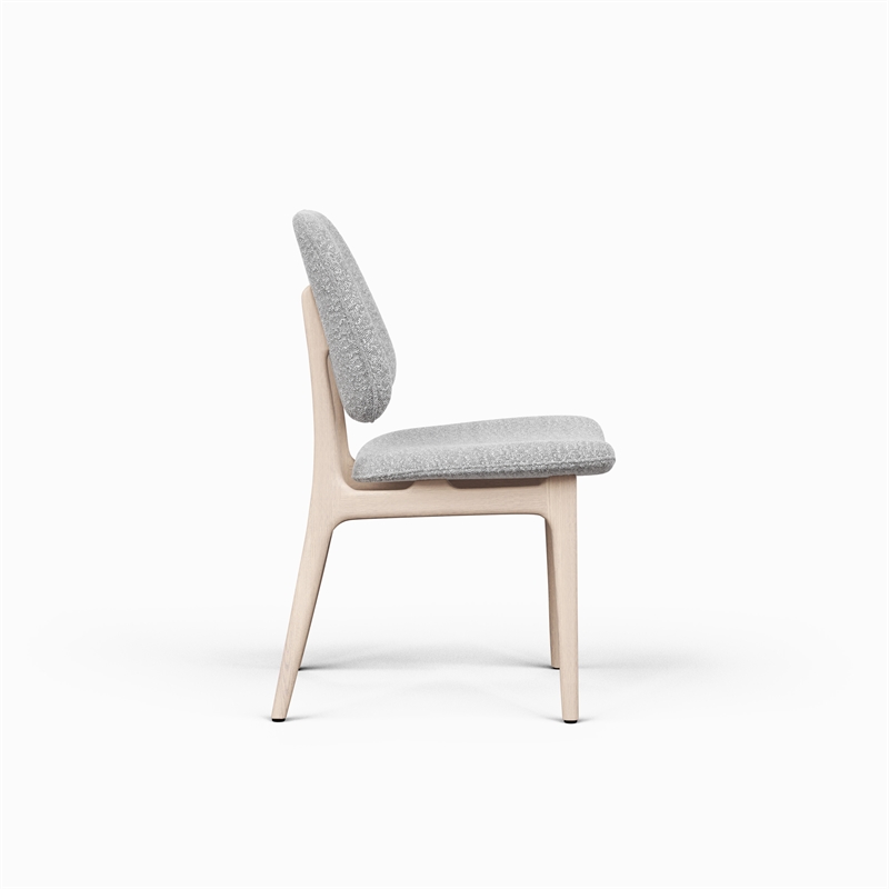 Urbia Modern Brazilian Ariel Side Chair in Boucle Crafted Glaze Upholstery