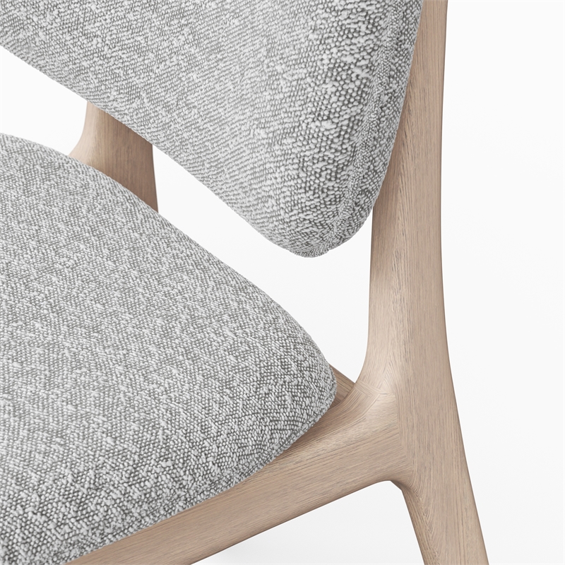 Urbia Modern Brazilian Ariel Side Chair in Boucle Crafted Glaze Upholstery