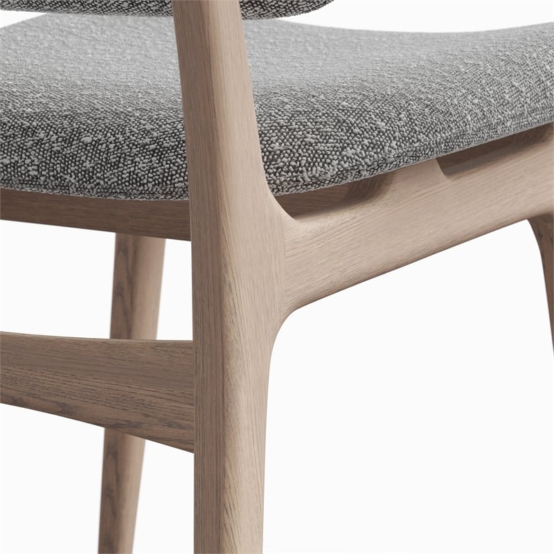 Urbia Modern Brazilian Ariel Side Chair in Boucle Crafted Glaze Upholstery