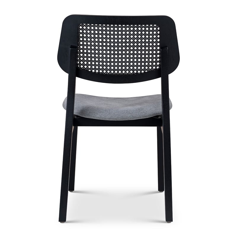 Urbia Modern Brazilian Beth Cane Side Chair in Essence Grey Seat Ebano