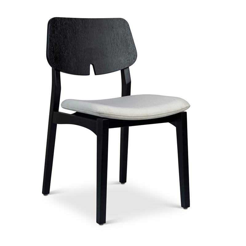 Urbia Modern Brazilian Beth Side Chair in Alabaster Seat Ebano Frame