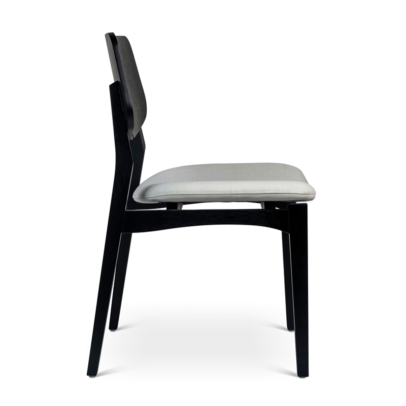 Urbia Modern Brazilian Beth Side Chair in Alabaster Seat Ebano Frame