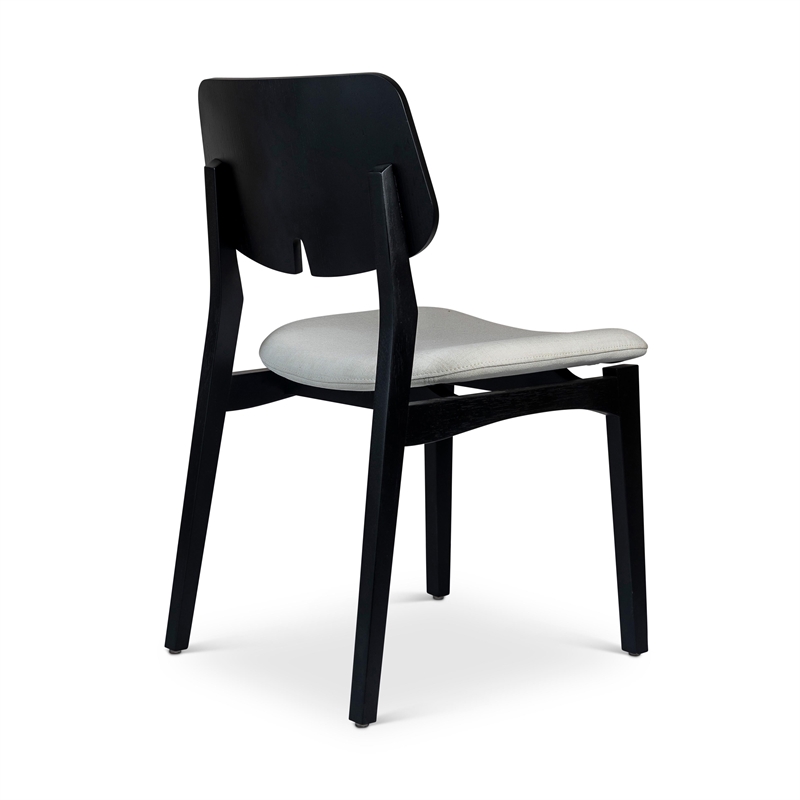 Urbia Modern Brazilian Beth Side Chair in Alabaster Seat Ebano Frame