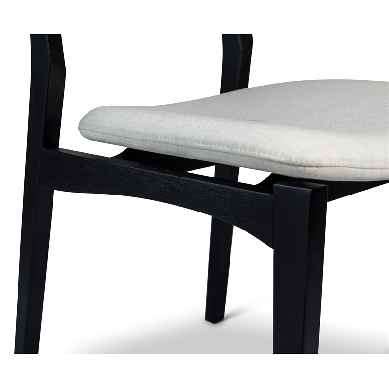 Urbia Modern Brazilian Beth Side Chair in Alabaster Seat Ebano Frame