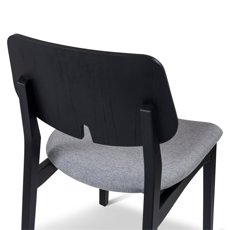 Urbia Modern Brazilian Beth Side Chair in Essence Grey Seat Ebano Frame