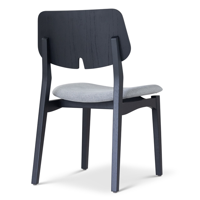 Urbia Modern Brazilian Beth Side Chair in Essence Grey Seat Ebano Frame