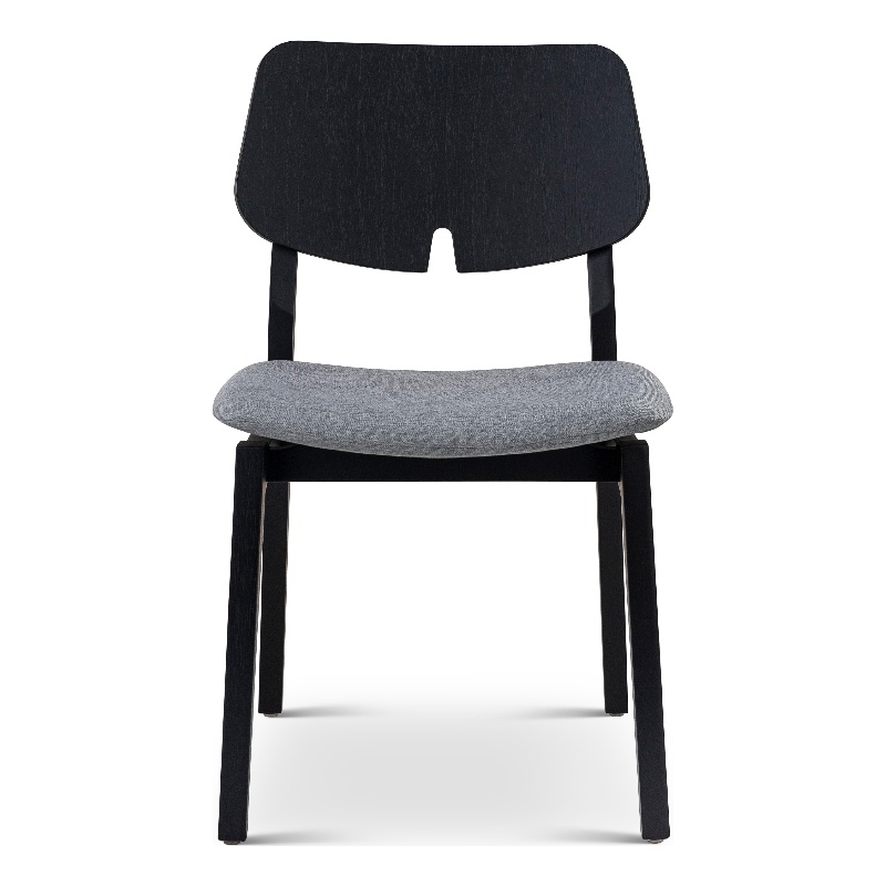 Urbia Modern Brazilian Beth Side Chair in Essence Grey Seat Ebano Frame