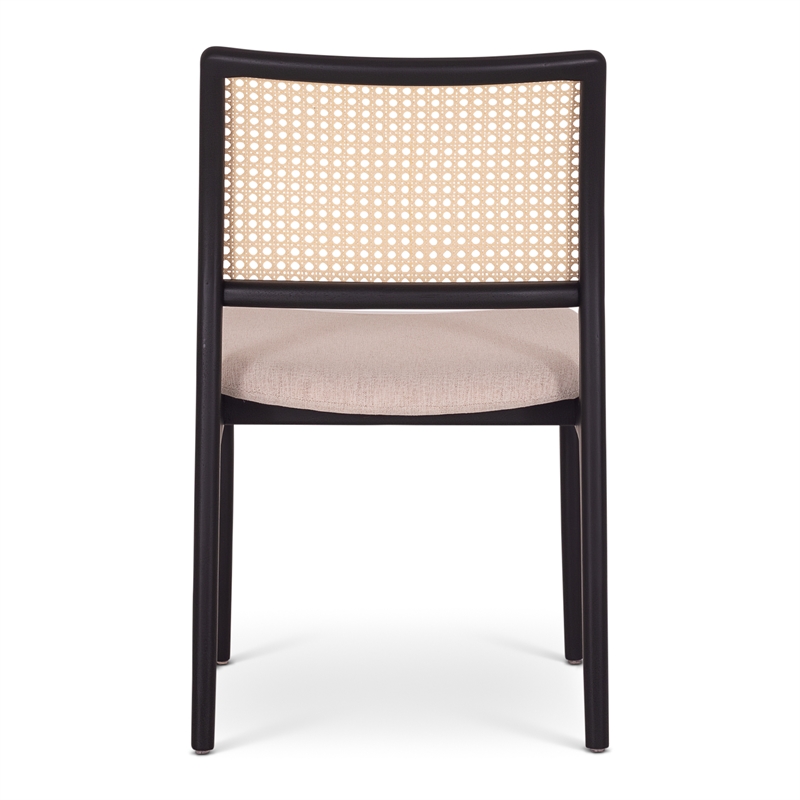 Urbia Modern Brazilian Charlotte Cane Side Chair in Medley Ivory Seat Ebano