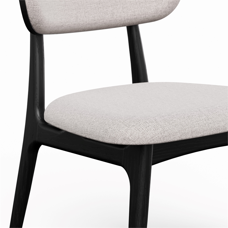 Urbia Modern Brazilian Claudia Side Chair in Harvest Jute Upholstery Ebano Frame