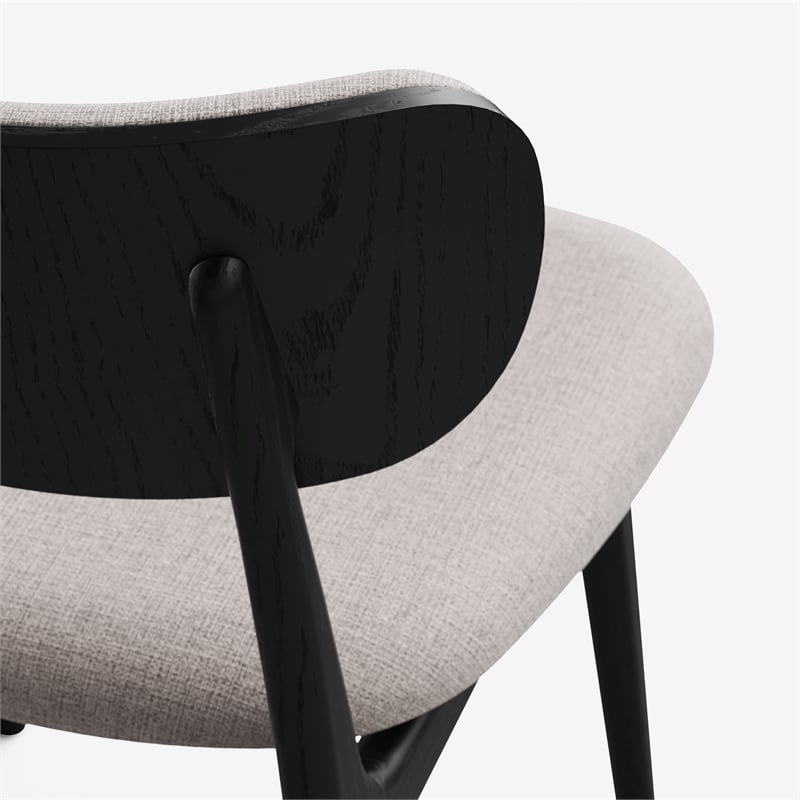 Urbia Modern Brazilian Claudia Side Chair in Harvest Jute Upholstery Ebano Frame