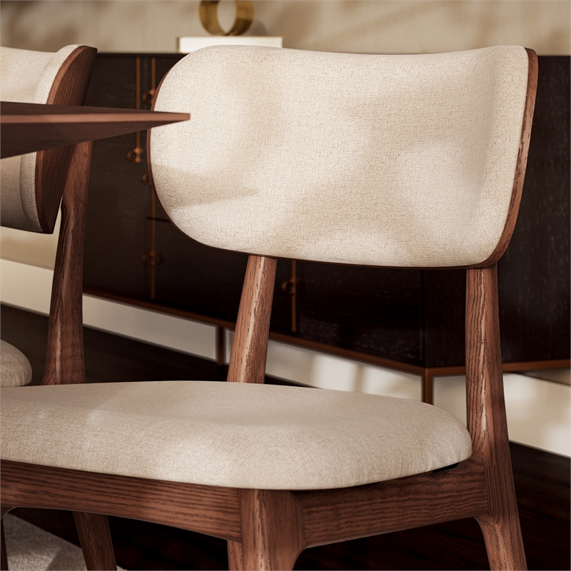 Urbia Modern Brazilian Claudia Side Chair in Harvest Natural Upholstery