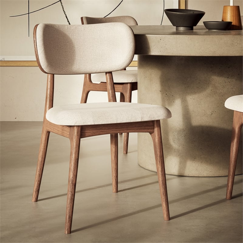 Urbia Modern Brazilian Claudia Side Chair in Harvest Natural Upholstery