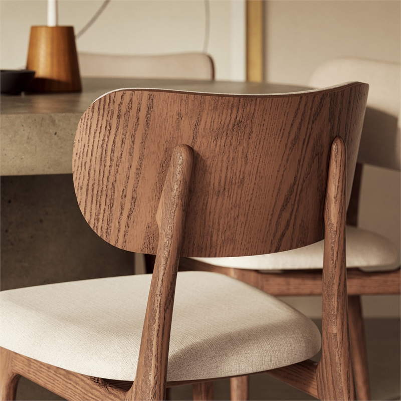 Urbia Modern Brazilian Claudia Side Chair in Harvest Natural Upholstery