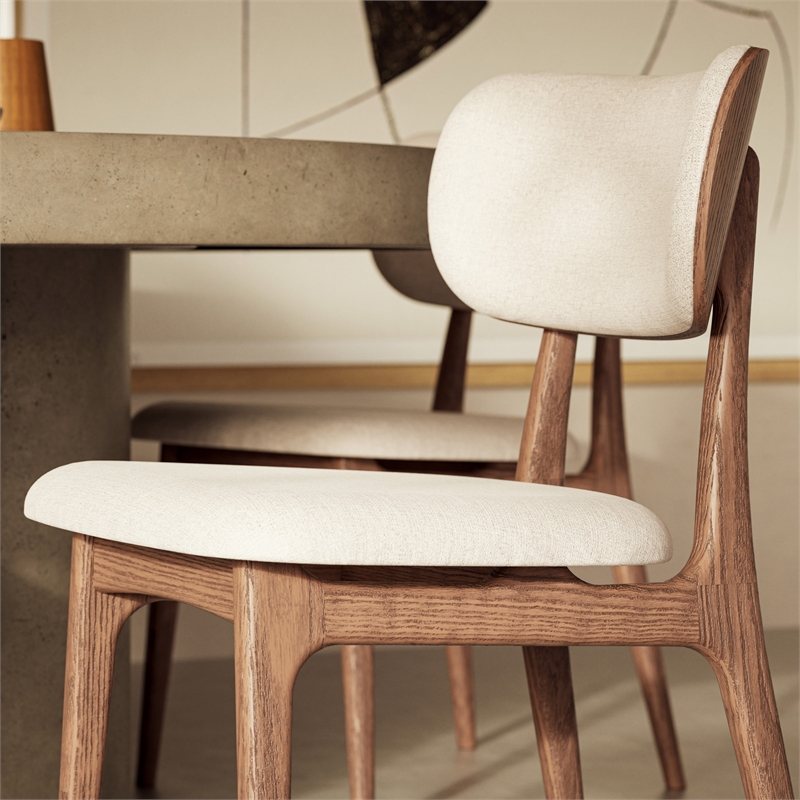 Urbia Modern Brazilian Claudia Side Chair in Harvest Natural Upholstery