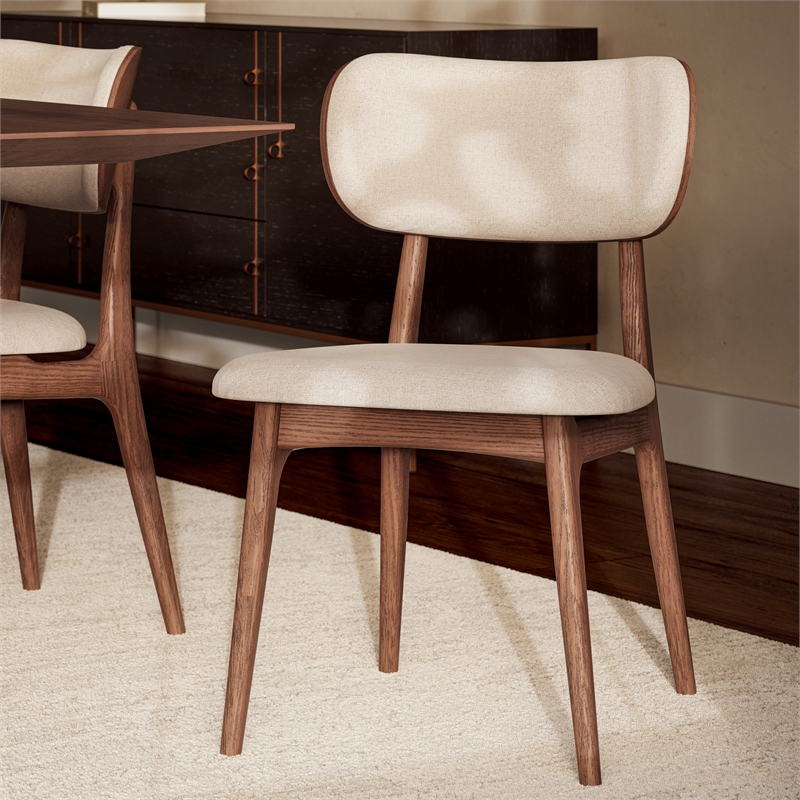Urbia Modern Brazilian Claudia Side Chair in Harvest Natural Upholstery