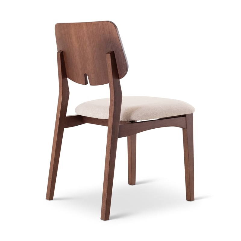 Urbia Modern Brazilian Beth Side Chair in Medley Ivory Seat Nogal Frame