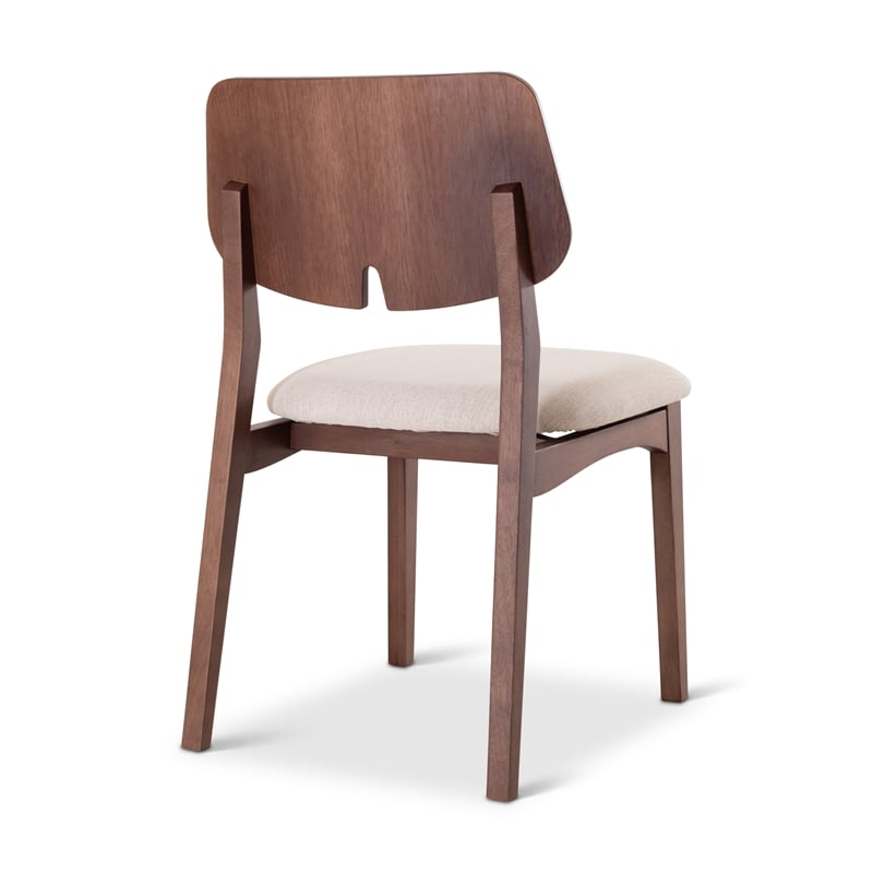 Urbia Modern Brazilian Beth Side Chair in Medley Ivory Seat Nogal Frame