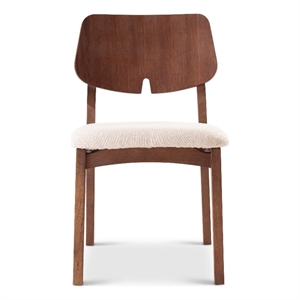 Urbia Modern Brazilian Beth Side Chair in Medley Ivory Seat Nogal Frame