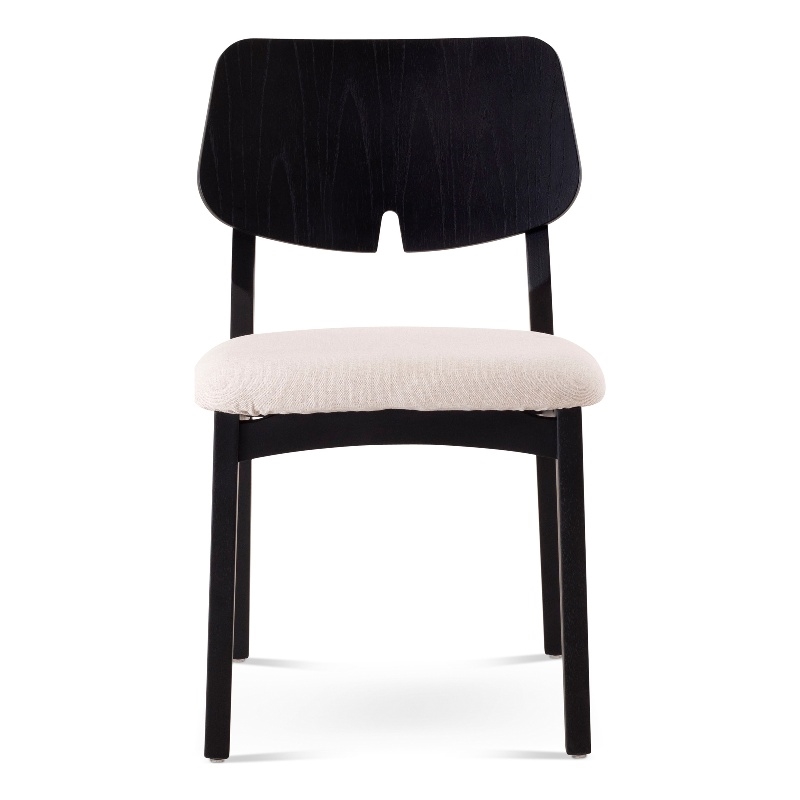 Urbia Modern Brazilian Beth Side Chair in Medley Ivory Seat Ebano Frame