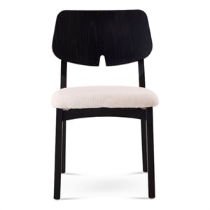 Urbia Modern Brazilian Beth Side Chair in Medley Ivory Seat Ebano Frame