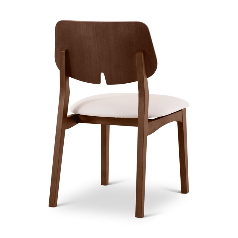 Urbia Modern Brazilian Beth Side Chair in Shimmy Cream Seat Nogal Frame