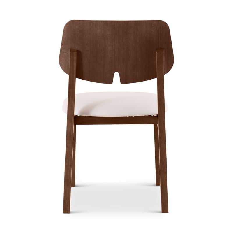 Urbia Modern Brazilian Beth Side Chair in Shimmy Cream Seat Nogal Frame