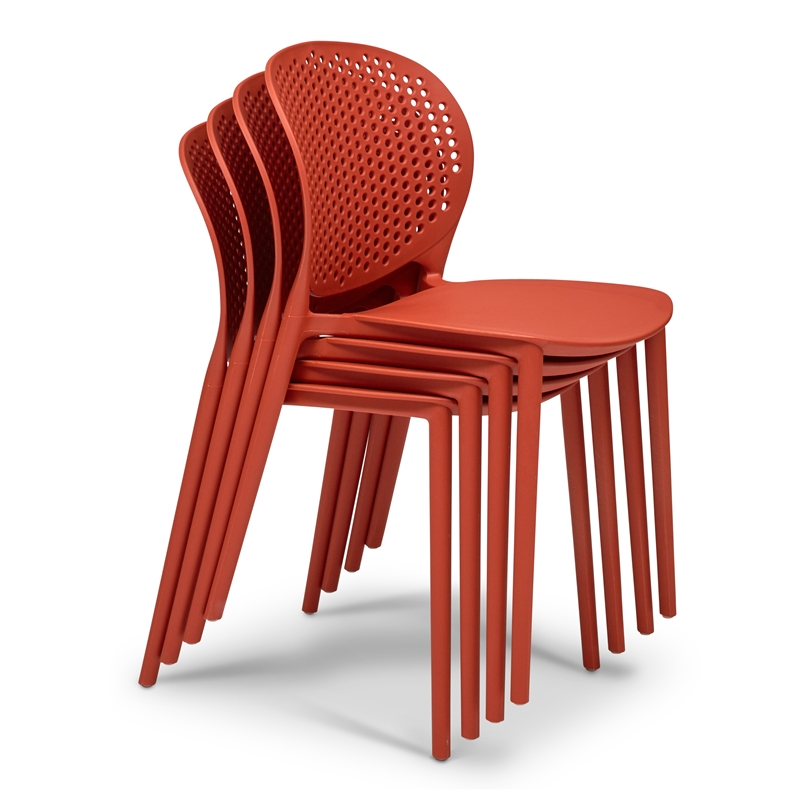 Urbia Metro Bailey Side Chair in Dark Orange Seat (Set of 4 )