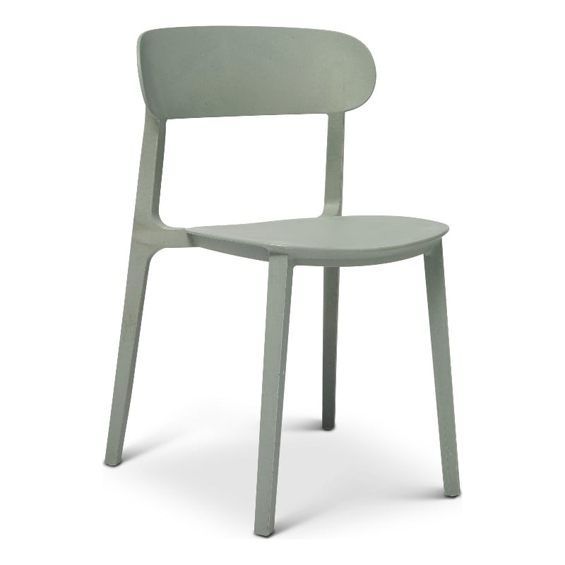 Urbia Metro Spencer Eco-Friendly Outdoor Stacking Chair in Moss Gray (Set of 4)