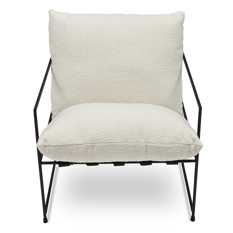 Urbia Metro Trent Accent Chair in White Boucle Upholstery