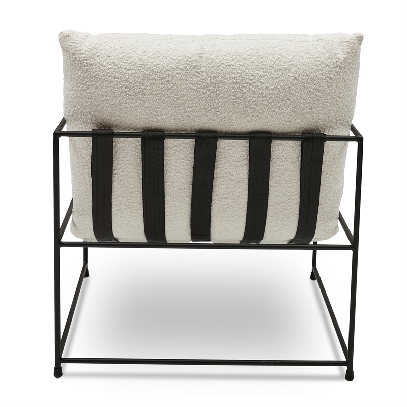 Urbia Metro Trent Accent Chair in White Boucle Upholstery