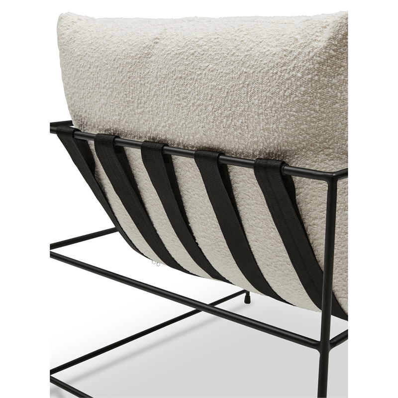 Urbia Metro Trent Accent Chair in White Boucle Upholstery