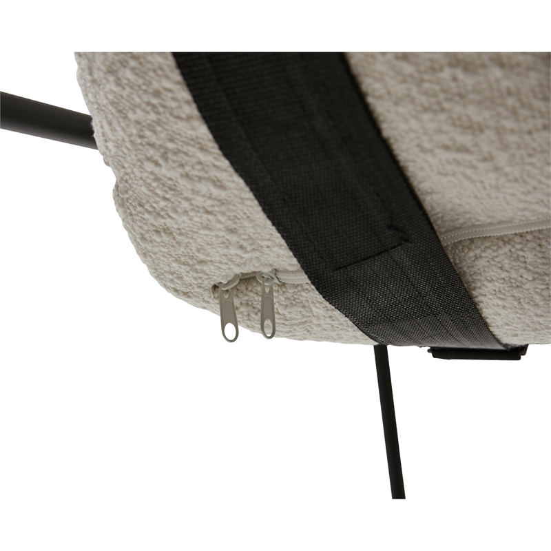 Urbia Metro Trent Accent Chair in White Boucle Upholstery