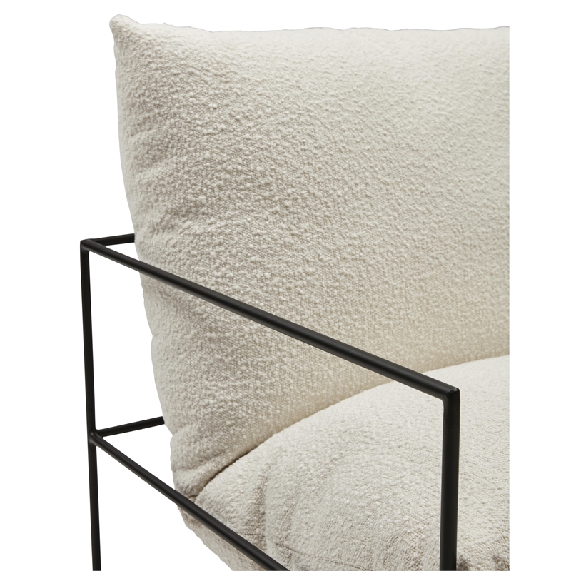 Urbia Metro Trent Accent Chair in White Boucle Upholstery