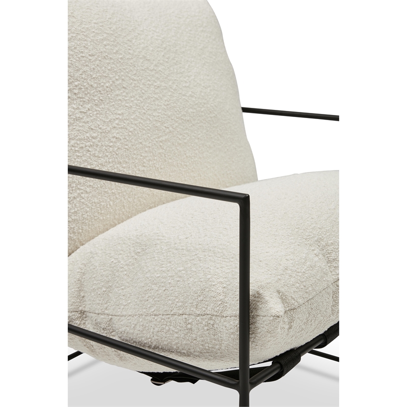 Urbia Metro Trent Accent Chair in White Boucle Upholstery