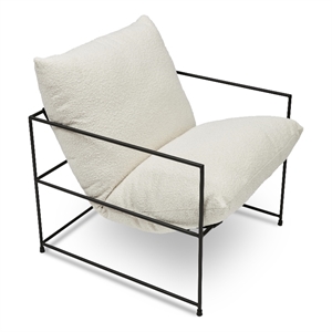 Urbia Metro Trent Accent Chair in White Boucle Upholstery