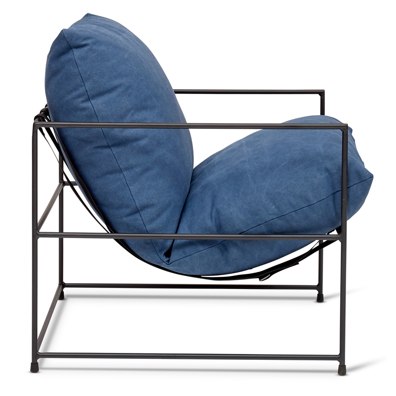 Urbia Metro Trent Accent Chair in Washed Navy Upholstery