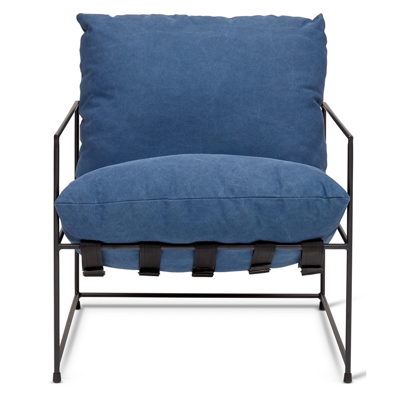 Urbia Metro Trent Accent Chair in Washed Navy Upholstery