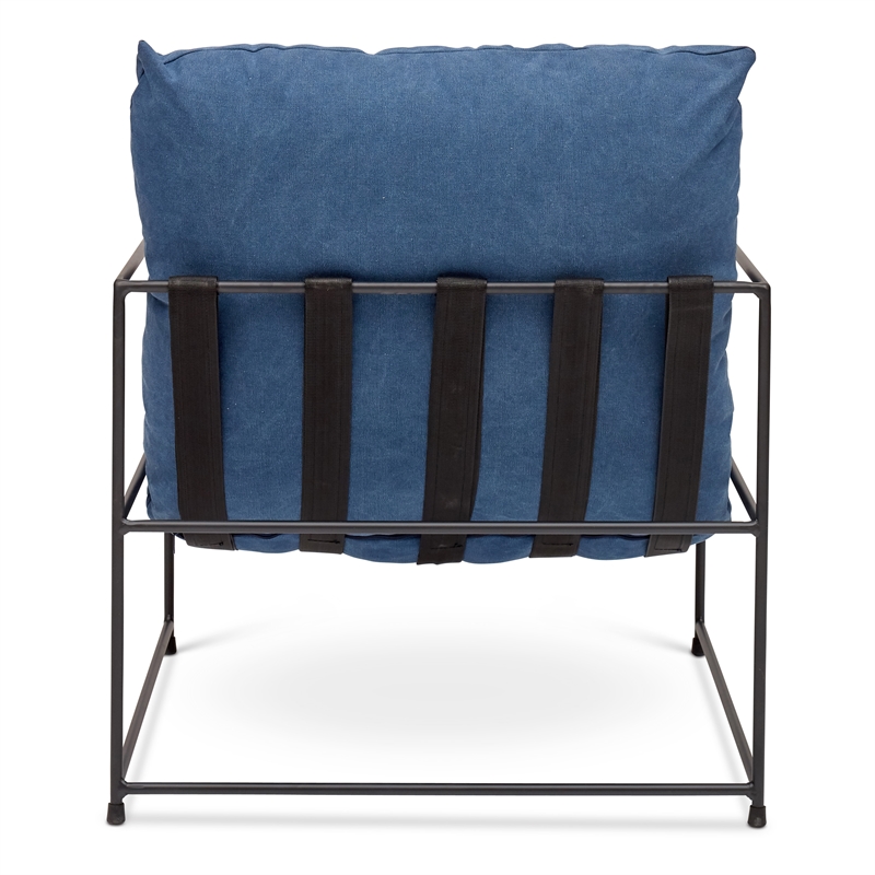 Urbia Metro Trent Accent Chair in Washed Navy Upholstery