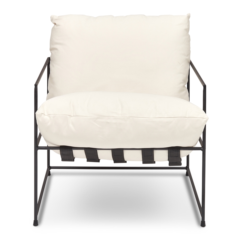 Urbia Metro Trent Accent Chair in Washed White Upholstery