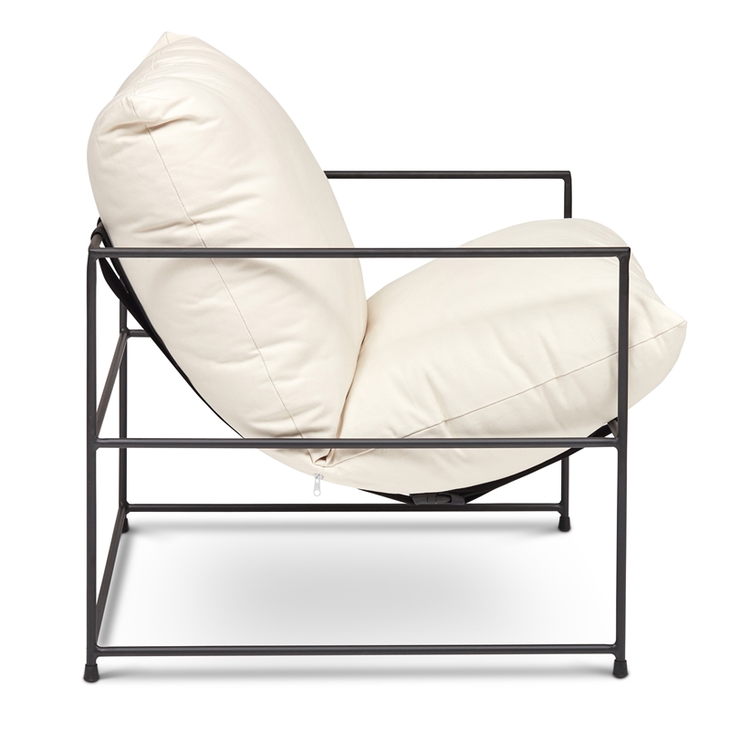 Urbia Metro Trent Accent Chair in Washed White Upholstery