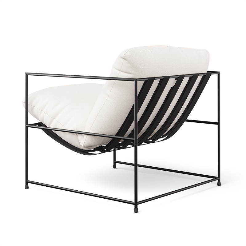 Urbia Metro Trent Accent Chair in Washed White Upholstery