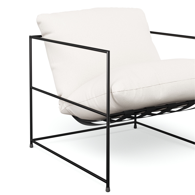 Urbia Metro Trent Accent Chair in Washed White Upholstery