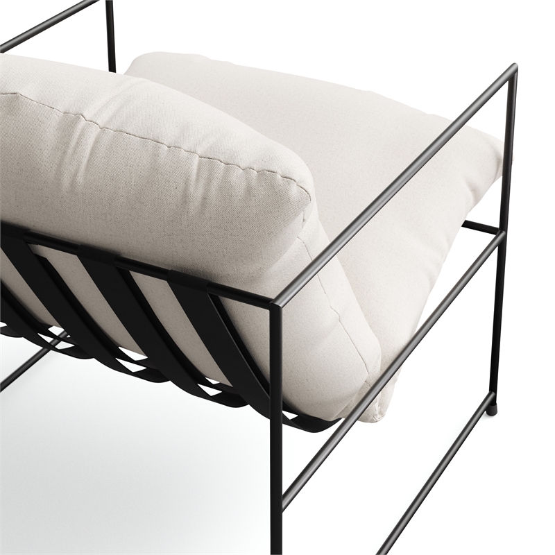 Urbia Metro Trent Accent Chair in Washed White Upholstery