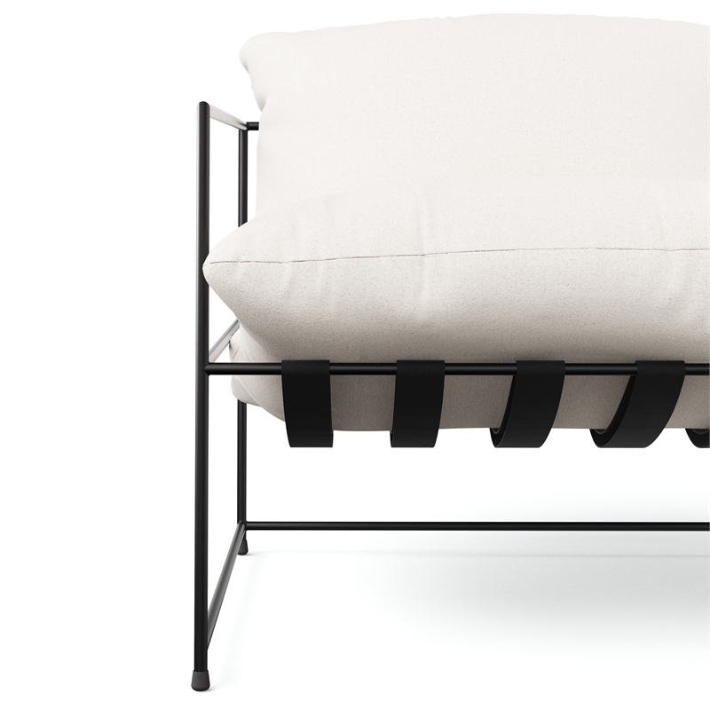 Urbia Metro Trent Accent Chair in Washed White Upholstery