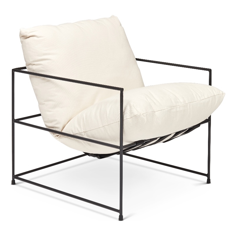 Urbia Metro Trent Accent Chair in Washed White Upholstery